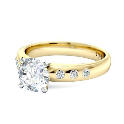 Radiosa Round Brilliant Diamond Ring in 18kt Yellow Gold AU - Side View