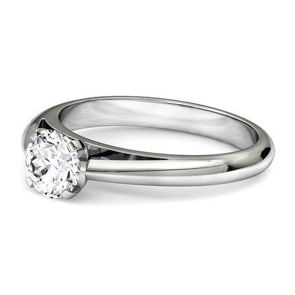 Tamara Round Brilliant Diamond Ring in 18kt White Gold AU - Side View