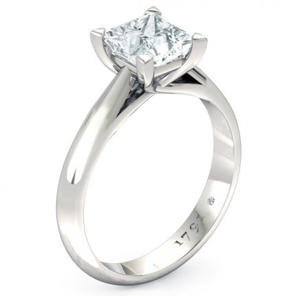 Sabatina Princess Engagement Ring in 18kt White Gold AU - Main View