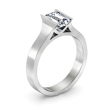 Argenta Emerald Diamond Ring in Platinum 950 AU - Main View