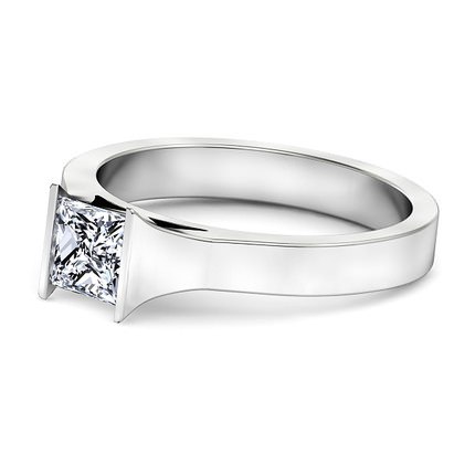 Incenso Princess Diamond Ring in 18kt White Gold AU - Side View