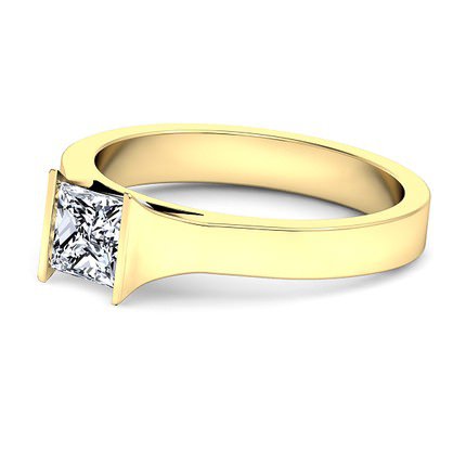 Incenso Princess Diamond Ring in 18kt Yellow Gold & 18kt White Gold AU - Side View