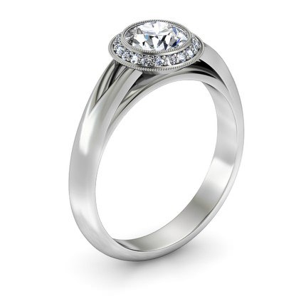 Angelica Round Brilliant Diamond Ring in 18kt White Gold AU - Main View