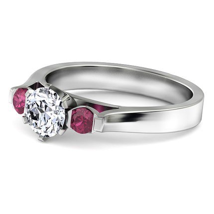 Noelle Round Brilliant Diamond Ring in 18kt White Gold AU - Side View