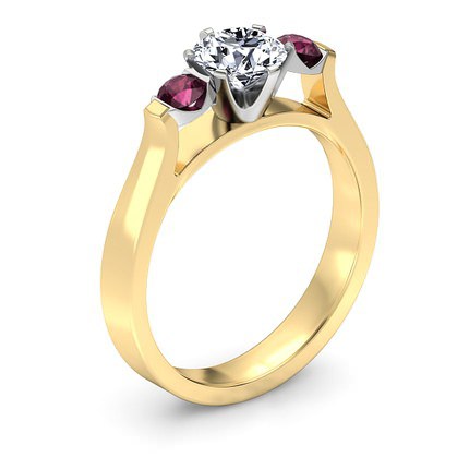 Noelle Round Brilliant Diamond Ring in 18kt Yellow Gold & 18kt White Gold AU - Main View