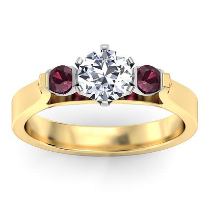 Noelle Round Brilliant Diamond Ring in 18kt Yellow Gold & 18kt White Gold AU