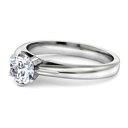 Carla Round Brilliant Diamond Ring in Platinum 950 AU - Side View