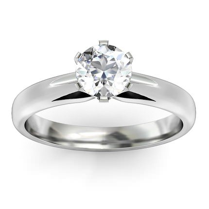 Carla Round Brilliant Diamond Ring in Platinum 950 AU