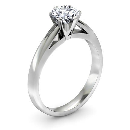 Carla Round Brilliant Diamond Ring in 18kt White Gold AU - Main View