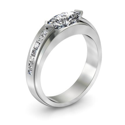 Oceana Marquise Diamond Ring in Platinum 950 AU - Main View