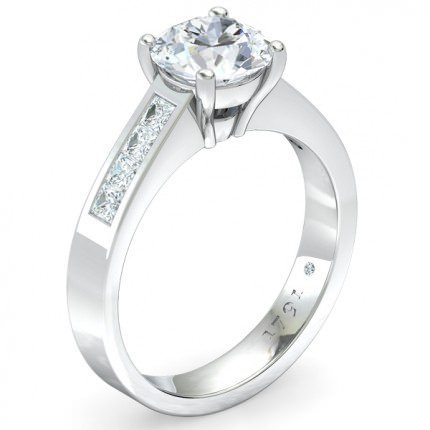 Fiorella Round Brilliant Engagement Ring in Platinum 950 AU - Main View
