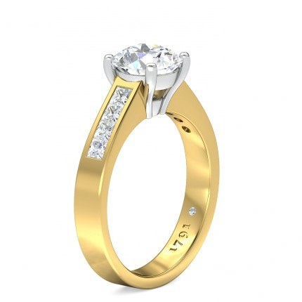 Fiorella Round Brilliant Diamond Ring in 18kt Yellow Gold AU - Main View