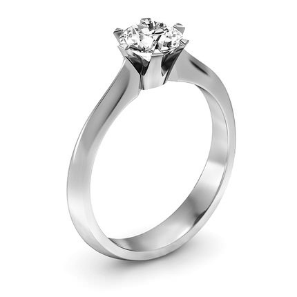 1791 Solitaire Round Brilliant Diamond Ring in 18kt White Gold AU - Main View