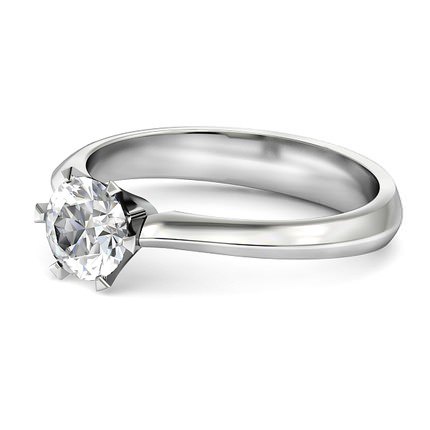 1791 Solitaire Round Brilliant Diamond Ring in 18kt White Gold AU - Side View