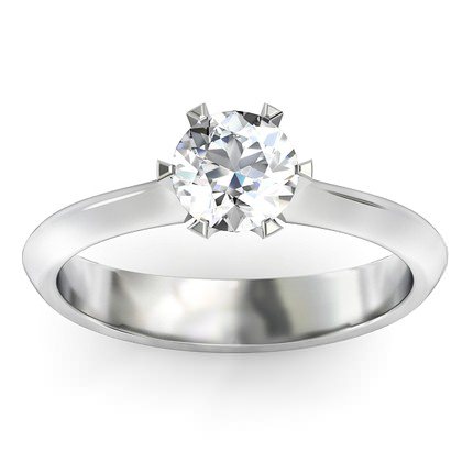 1791 Solitaire Round Brilliant Diamond Ring in 18kt White Gold AU