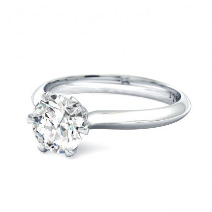 1791 Solitaire Round Brilliant Diamond Ring in 18kt White Gold AU - Side View