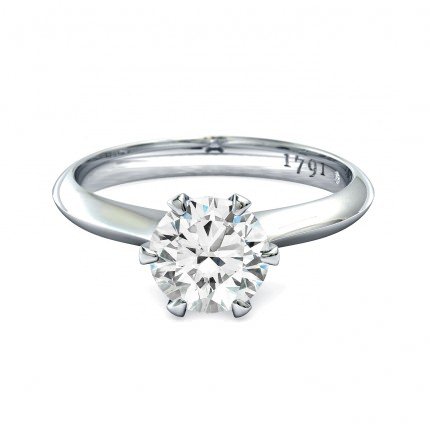 1791 Solitaire Round Brilliant Diamond Ring in 18kt White Gold AU
