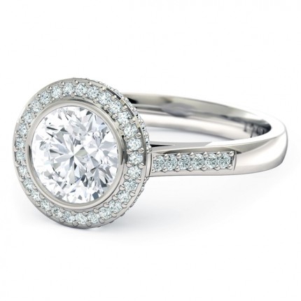 Spellbound Round Brilliant Diamond Ring in 18kt White Gold AU - Side View
