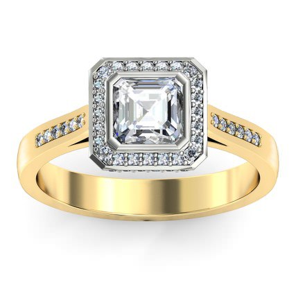 Imilia Asscher Diamond Ring in 18kt Yellow Gold AU