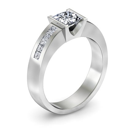 Quadrata Princess Diamond Ring in Platinum 950 AU - Main View