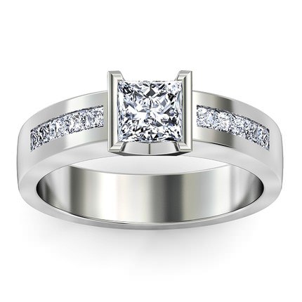 Quadrata Princess Diamond Ring in 18kt White Gold AU