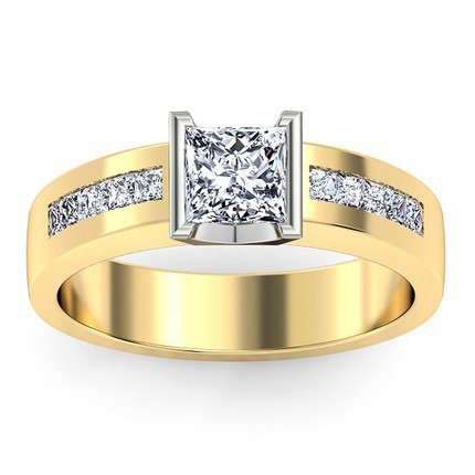 Quadrata Princess Diamond Ring in 18kt Yellow Gold AU
