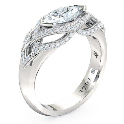 Aura Marquise Diamond Ring in Platinum 950 AU - Main View