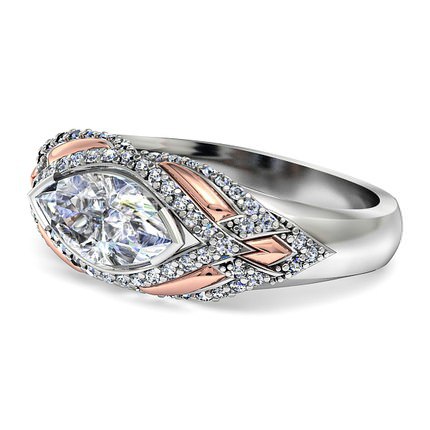 Nekite Marquise Diamond Ring in Platinum 950 AU - Side View