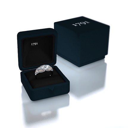 Nekite Marquise Diamond Ring in Platinum 950 AU - Box View