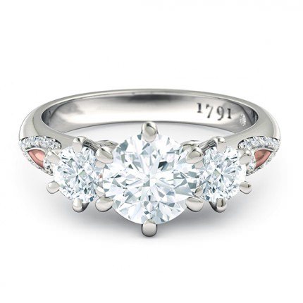 Grace Round Brilliant Diamond Ring in Platinum & 18kt Rose Gold AU