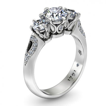 Sofia Round Brilliant Diamond Ring in 18kt White Gold AU - Main View