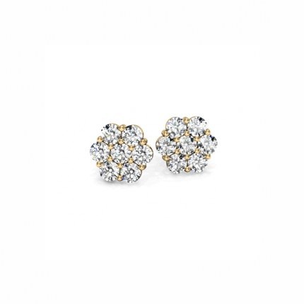 1791 Brilliant Cluster Earrings Diamond Earrings in 18kt Yellow Gold AU
