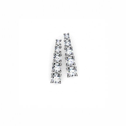 Tapered Drop Earrings-1ctw Diamond Earrings in 18kt White Gold AU