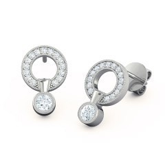 Cluster Drop Diamond Earrings in Platinum 950