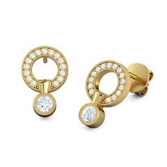 Cluster Drop Diamond Earrings in 18kt Yellow Gold