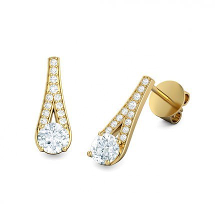 Maia Round Brilliant Diamond Earrings in 18kt Yellow Gold AU