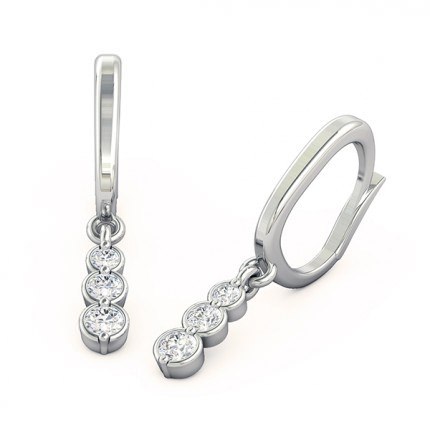 Fiducia Diamond Earrings in 18kt White Gold AU