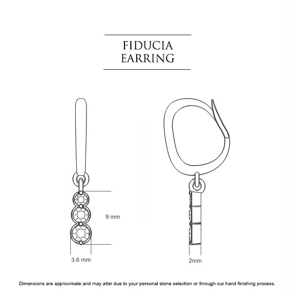 Fiducia Diamond Earrings in 18kt Yellow Gold AU - Dimensions