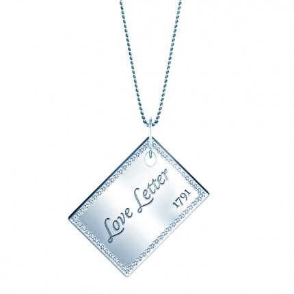 Diamond Front Letter Necklace in 9kt White Gold AU