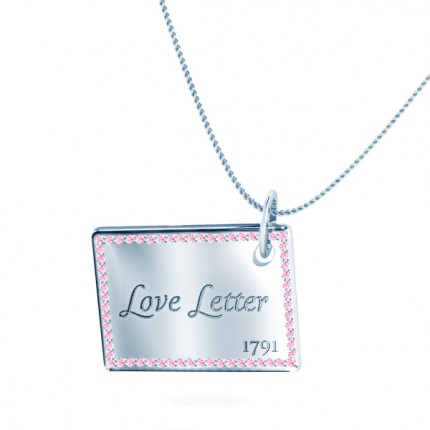 Pink Sapphire Letter Necklace in Silver AU - Main View