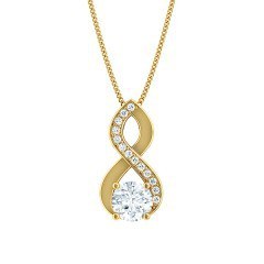 Felicita Round Brilliant Diamond Necklace in 18kt Yellow Gold