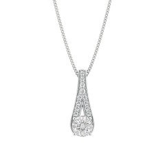 Maia Round Brilliant Diamond Necklace in Platinum 950