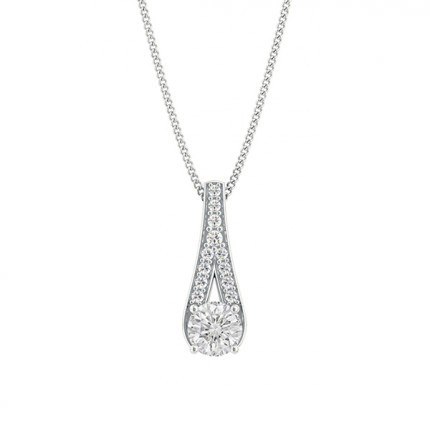 Maia Round Brilliant Diamond Necklace in 18kt White Gold AU