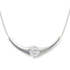 Embrace Round Brilliant Diamond Necklace in Platinum 950