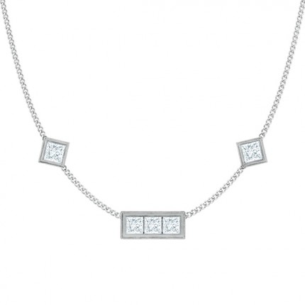 Princess Drop Pendant in 18kt White Gold AU