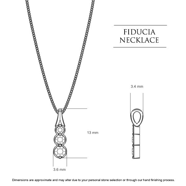 Fiducia Diamond Necklace in Platinum 950 AU - Dimensions