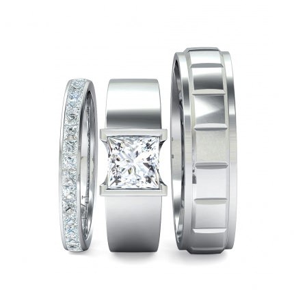 La Lucia Matching Set Princess in 18kt White Gold AU