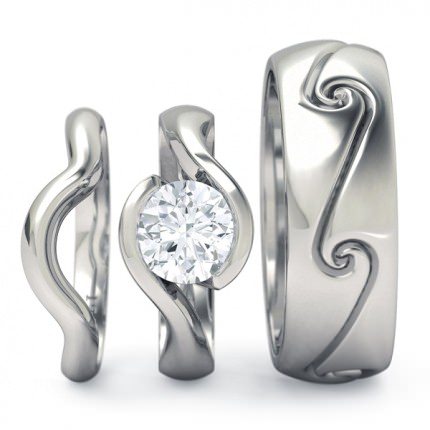 Embrace Matching Set Round Brilliant in Platinum 950 AU