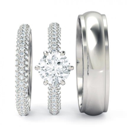 Passione Matching Set Round Brilliant in Platinum 950 AU