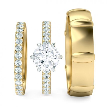 Scintillare Matching Set Round Brilliant in 18kt Yellow Gold AU
